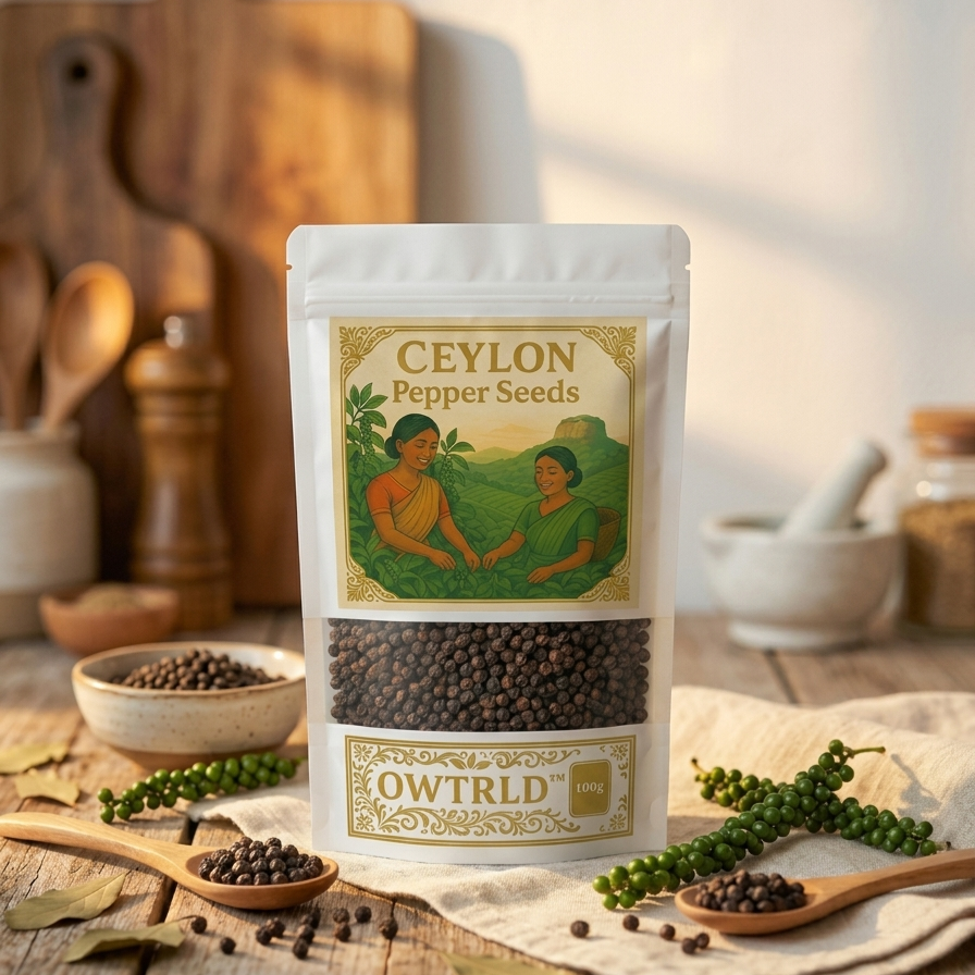 Premium Ceylon Pepper Seeds 100% Pure Sri Lanka | High Piperine & Strong Aroma OWTRLD