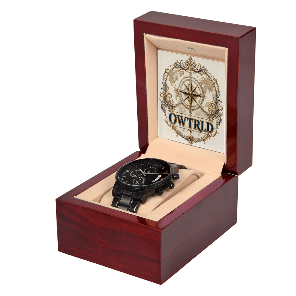 Black Chronograph Watch | OWTRLD ShineOn Fulfillment
