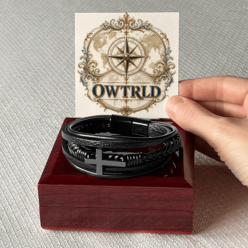 Cross Leather Bracelet ShineOn Fulfillment