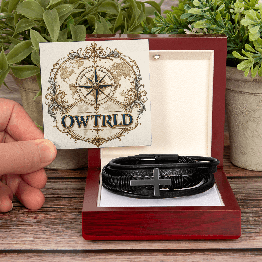 Cross Leather Bracelet ShineOn Fulfillment