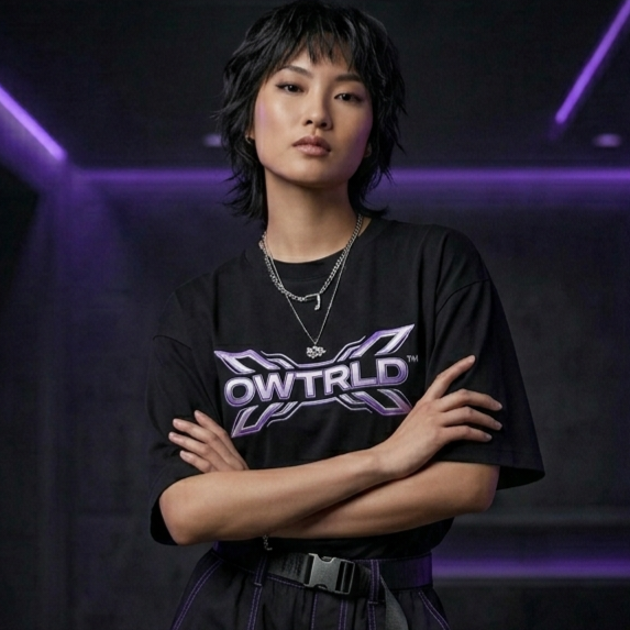 A diverse and stylish showcase of OWTRLD women’s t-shirts and shirts, featuring various modern fits, high-quality fabrics, and clean design aesthetics