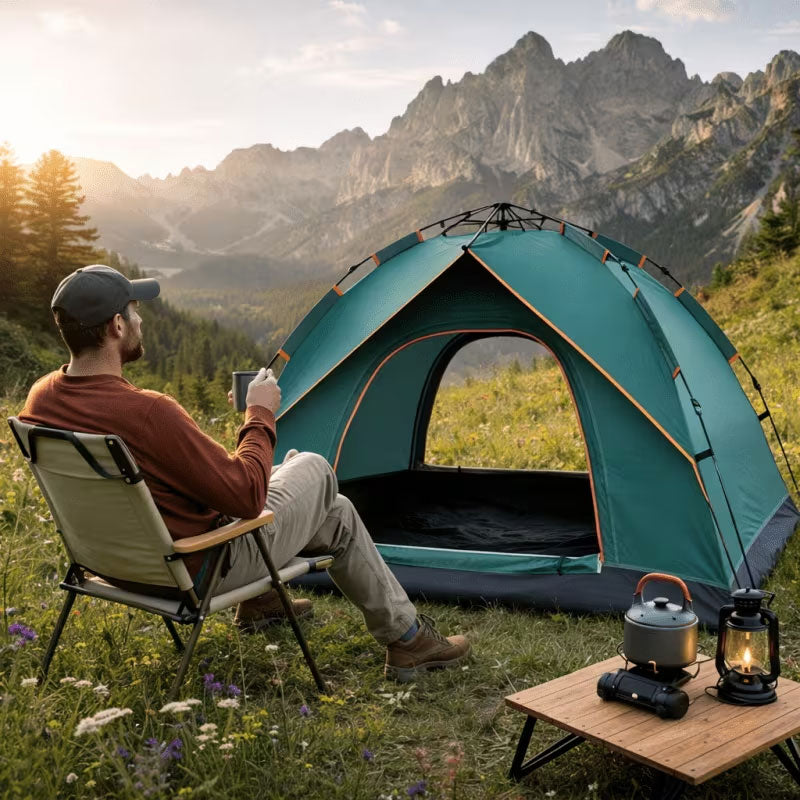 3-12 Person Double Layer 2-Bedroom Family Tunnel Camping Tent Waterproof Windproof UV Resistant for Outdoor Hiking & Camping eprolo
