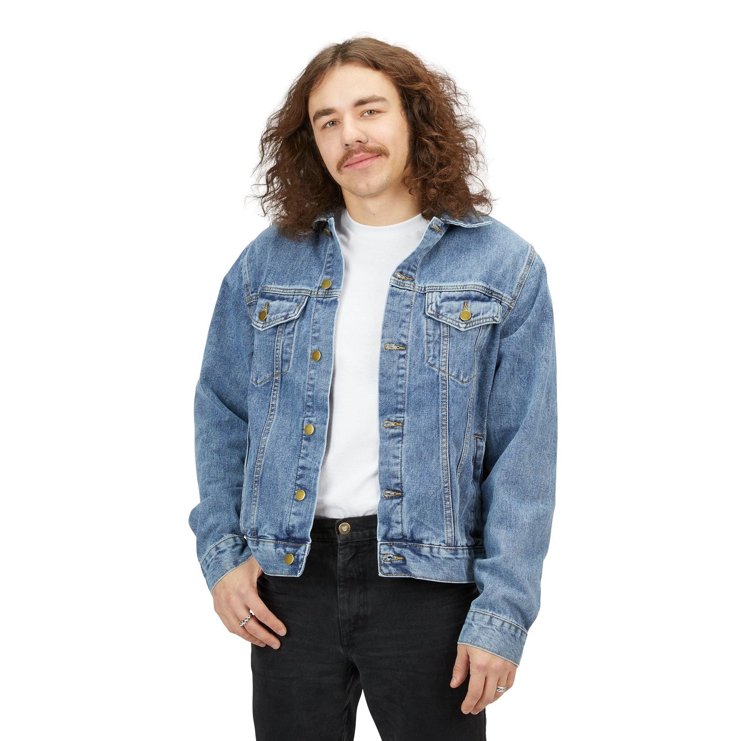 Men's Vintage-Inspired Denim Jacket | OWTRLD Printify