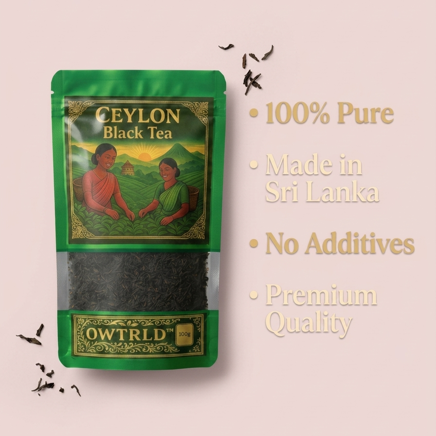 Premium Ceylon Black Tea 100% Pure Single-Origin Sri Lankan Loose Leaf Tea OWTRLD