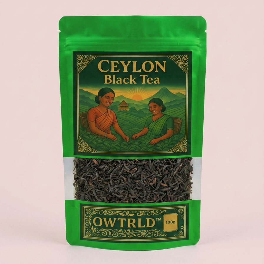 Premium Ceylon Black Tea 100% Pure Single-Origin Sri Lankan Loose Leaf Tea OWTRLD