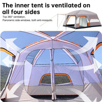 3-12 Person Double Layer 2-Bedroom Family Tunnel Camping Tent Waterproof Windproof UV Resistant for Outdoor Hiking & Camping eprolo