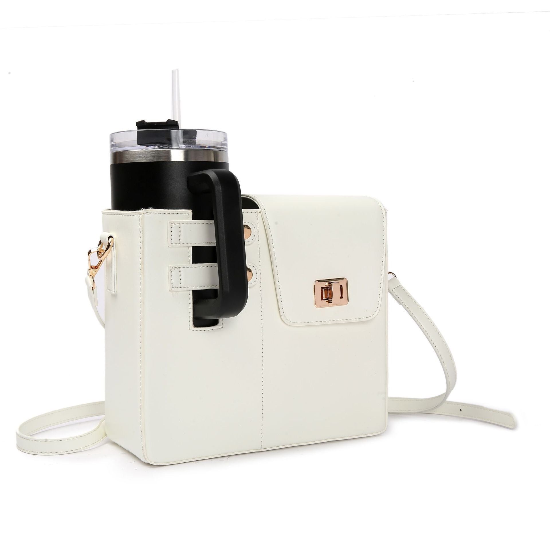 Outdoor Portable Beverage Bottle Bag, Universal Large Insulated Cup Pink Shoulder Crossbody Bottle Bag eprolo