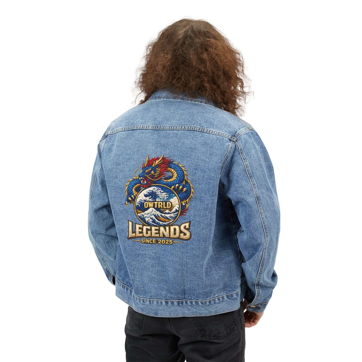 Men's Vintage-Inspired Denim Jacket | OWTRLD Printify