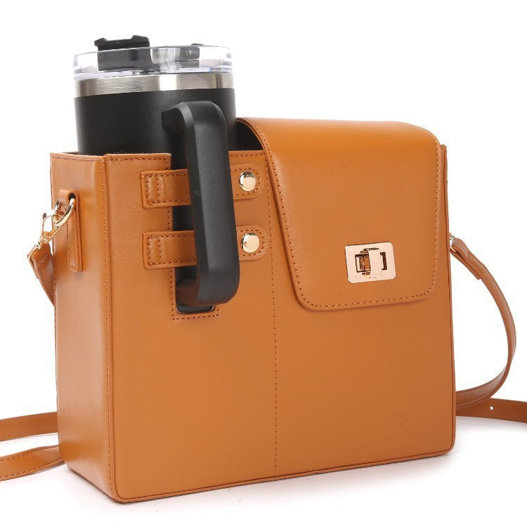 Outdoor Portable Beverage Bottle Bag, Universal Large Insulated Cup Pink Shoulder Crossbody Bottle Bag eprolo