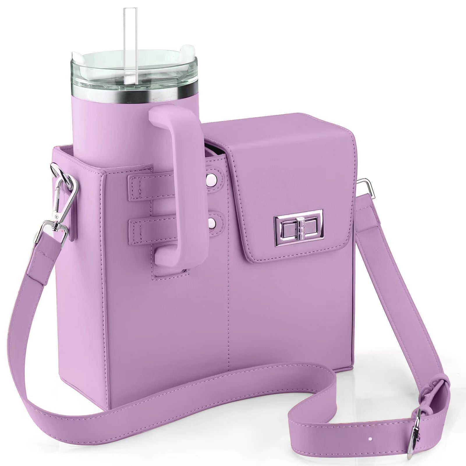 Outdoor Portable Beverage Bottle Bag, Universal Large Insulated Cup Pink Shoulder Crossbody Bottle Bag eprolo