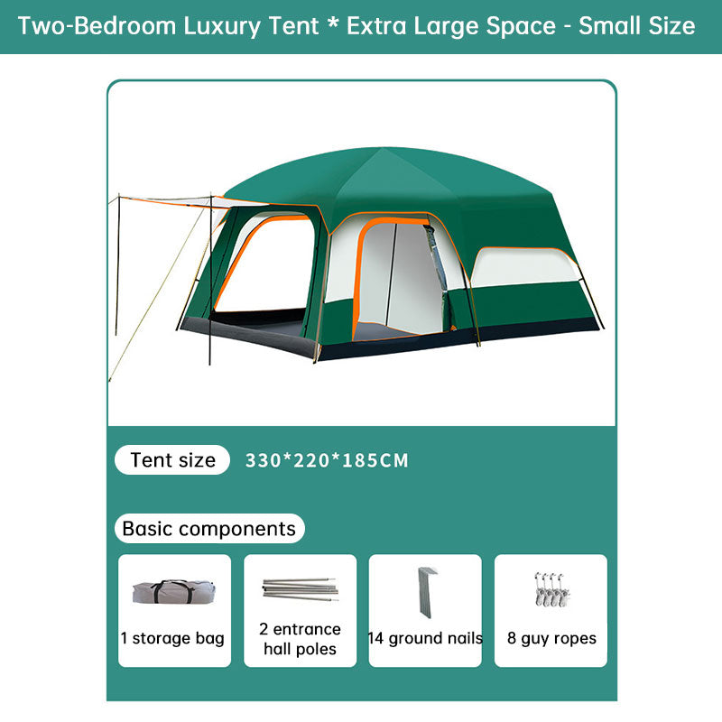 3-12 Person Double Layer 2-Bedroom Family Tunnel Camping Tent Waterproof Windproof UV Resistant for Outdoor Hiking & Camping eprolo