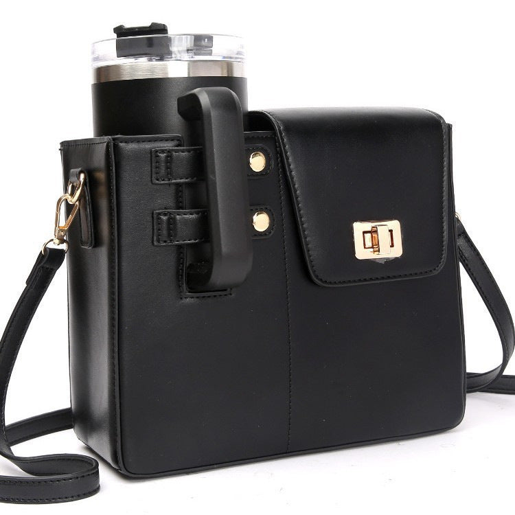 Outdoor Portable Beverage Bottle Bag, Universal Large Insulated Cup Pink Shoulder Crossbody Bottle Bag eprolo