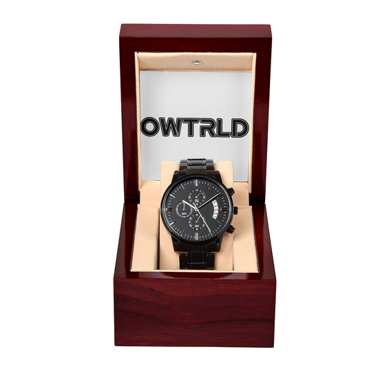 Black Chronograph Watch | OWTRLD ShineOn Fulfillment