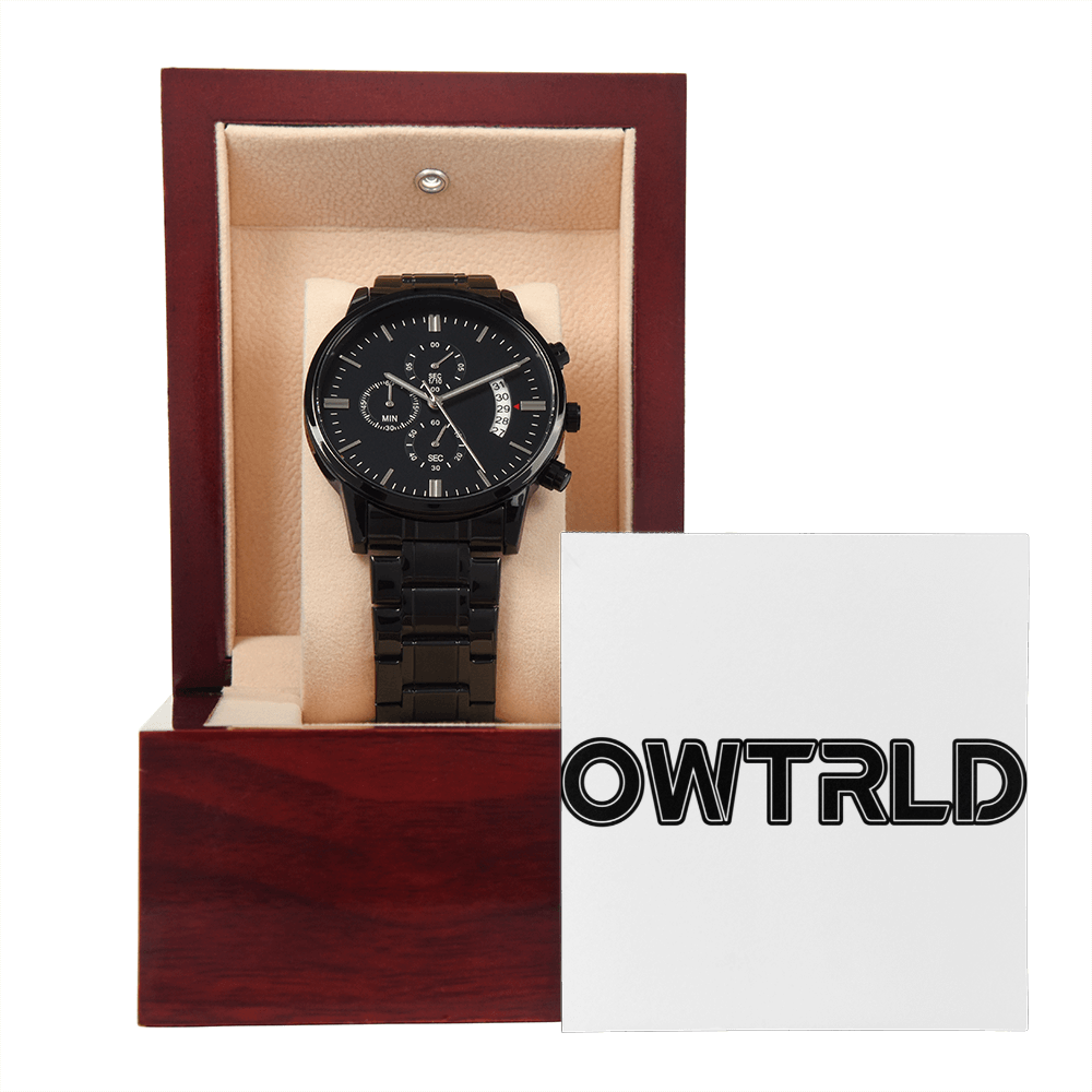 Black Chronograph Watch | OWTRLD ShineOn Fulfillment