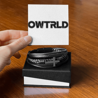 Men's Cross Leather Bracelet | OWTRLD ShineOn Fulfillment