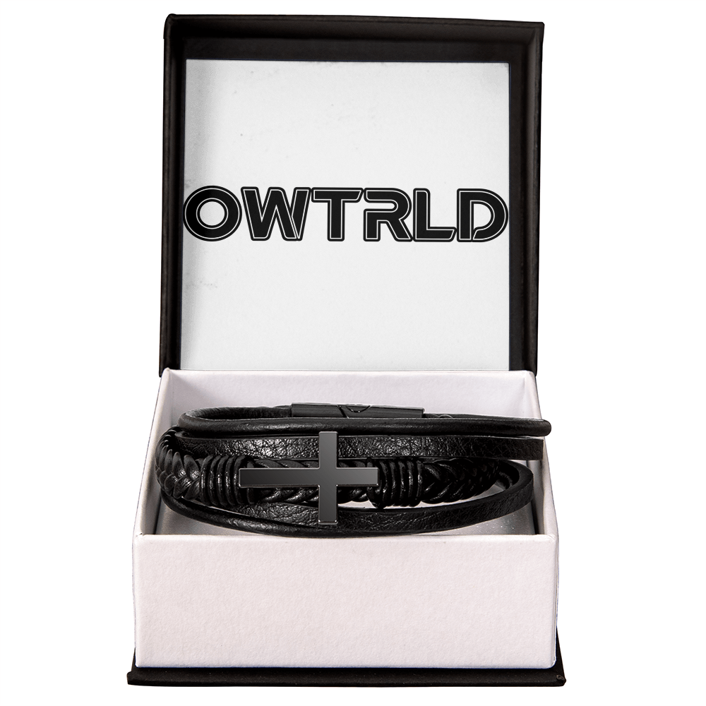 Men's Cross Leather Bracelet | OWTRLD ShineOn Fulfillment