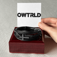 Men's Cross Leather Bracelet | OWTRLD ShineOn Fulfillment